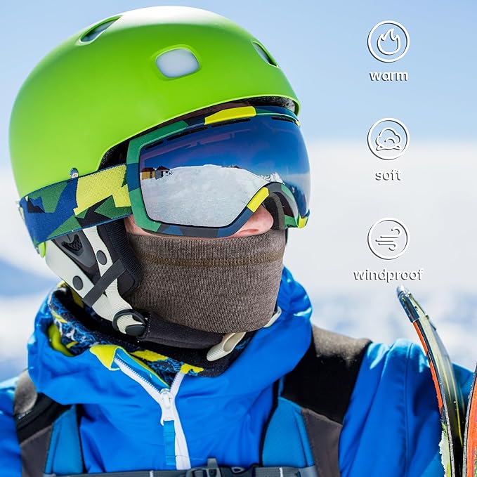 Winter Neck Gaiter Warmer, Soft Fleece Face Mask Scarf for Cold Weather Skiing Cycling Outdoor Sports