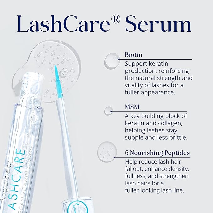 SugarbearPRO LashCare™ + BrowCare™ Vitamin Serum Duo | Peptides, MSM & Biotin | 3-Month Supply Each | Vegan Formula for Fuller, Healthier-Looking Lashes & Brows