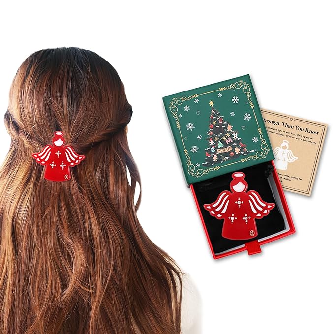 Unique Gifts for Single Mom, New Mom Birthday Gifts from Husband Daughter Son Friend, Thanksgiving Inspirational Gifts for Women "Guardian Angel" Hair Clip, Christmas Christian Gifts With Gift Box
