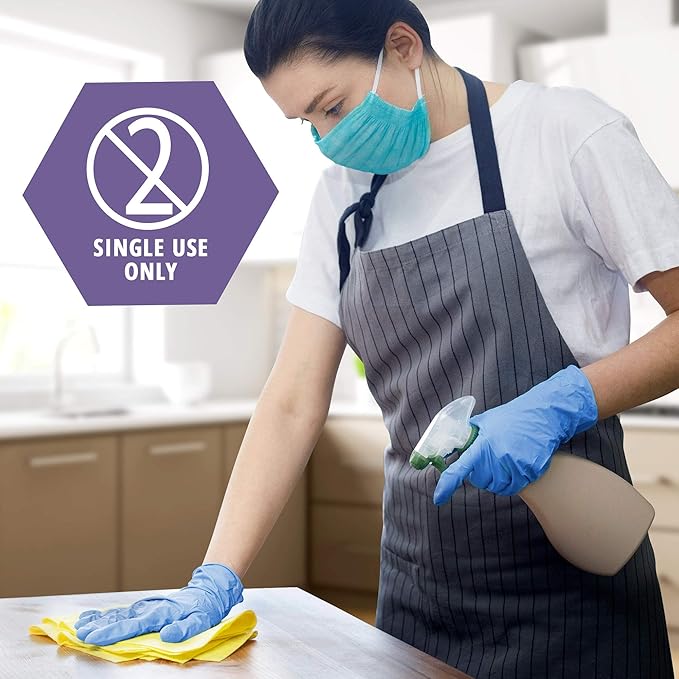 MED PRIDE Disposable Powder Free Non Latex Single Use Medical Exam Gloves, Nitrile Vinyl Blend for Cleaning and Food Handling