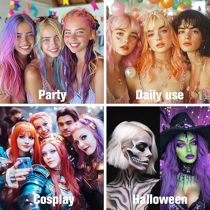 Green Temporary Hair Color Spray for Women Kids Men, One Time Use Washable Hair Spray, Fun Bright Shade for Cosplay, Halloween, DIY Hair Looks, Festivals & Parties, Crazy Hair Day