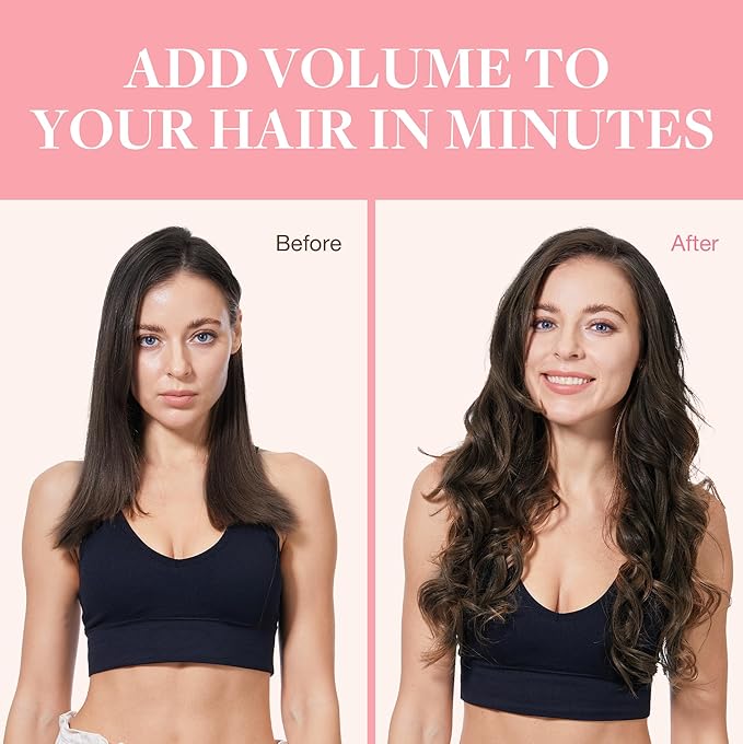 GOO GOO Clip in Hair Extensions Real Human Hair, Remy Human Hair Extensions Clip ins for Women, Natural Human Hair, 22inch 120g 7Pcs, 2A Light Brown