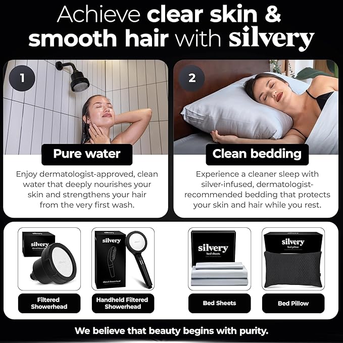 Silver Infused Satin Pillowcases Set – 2 Pack Silky Soft Cooling Pillow Cases with Self-Cleaning Silvery Technology™ for Hygienic Sleep – Better Than Silk for Hair and Skin, Size Queen 20x30”