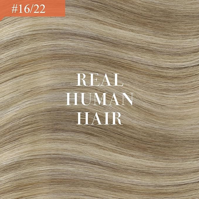 Ve Sunny 24 inch Hair Extensions Clip in Human Hair Dark Blonde Highlights Golden Blonde Hair Extensions Real Human Hair Long Clip in Hair Extensions 7pcs 120g