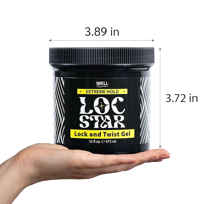Loc Star Braid & Loc Gel, 16 fl oz | Extreme Hold for Braids, Locs, Twists, Cornrows & Edges | Smooths & Tames Frizz | No Heavy Residue | Long-Lasting | With Aloe Vera