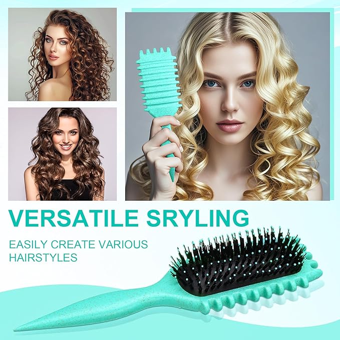 Candy Brush,Curly Hair Brush,Curl Defining Brush,2025 Boar Bristle Hair Brush for Combing and Shaping,Reduce Pulling and Curl Separation For Defined Curls(green)