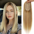 Real Human Hair Toppers for Women #TLQ, 3x5 Inch Injected Silk Base 130% Density 16 Inch Length Hair Toppers