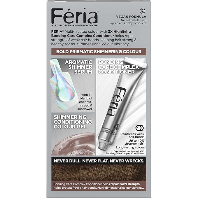 L'Oreal Paris Feria Multi-Faceted Shimmering Permanent Hair Color, 50 Havana Brown (Medium Brown), Pack of 1 Hair Dye Kit