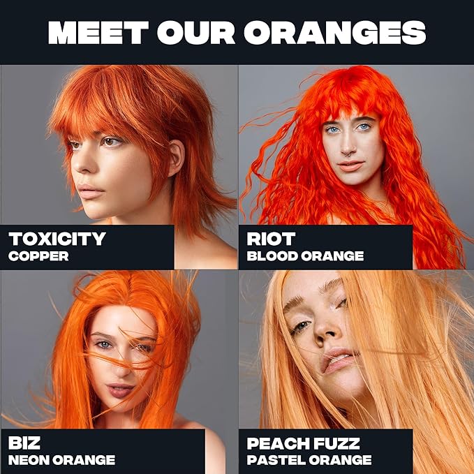 Good Dye Young Semi-Permanent Hair Color, Vegan and Cruelty-Free Orange Hair Dye, Last up to 24 Washes, Non-Damaging Conditioning Hair Color (5FL OZ, Riot)