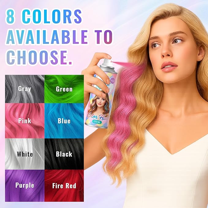 Temporary Green Hair Color Spray – 1-Day Washable Hair Color for Women Kids Men, Bright Hair Spray for Halloween, Cosplay, Costumes, Parties, Festivals, Crazy Hair Day, DIY Hair Looks