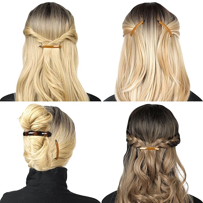 12pcs Hair Barrettes Set for Women and Girls, Hair Clips for Thick Thin Fine Hair, Non-metal Hair Accessories, Non-Slip Grip Handmade Snap Hairpin, BPA Free
