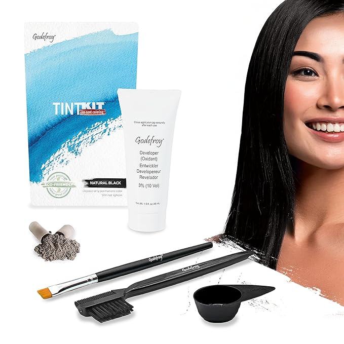 Godefroy Hair Color Tint Kit for 100% Gray Coverage, Natural Black, 20 Applications, Long-Lasting Root Touch-Up for Men & Women, Pre-Measured Capsules, No Waste, DIY Salon-Quality Results at Home