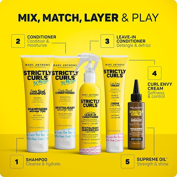 Marc Anthony Curl Envy Cream - Defining Cream for Coarse, Frizzy Curls with Avocado Oil & Shea Butter - Sulfate-Free, Adds Bounce - 6 Oz