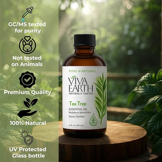 Tea Tree Essential Oil – Pure and Natural Tea Tree Aroma for Diffusers, Aromatherapy, Hair and Scalp Care, Skin Care, Massage Oils, Soap and Candle Making – with Dropper, 4 oz