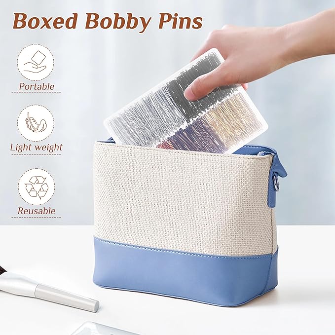 DF DUALFERV Bobby Pins, 500 Pcs Brown Blonde Black Hair, 2 Inch Premium, Secure Hold, Hair Pins for Women and Girls