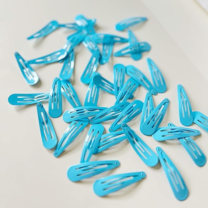 40 Pcs 2 Inch blue Metal Snap Hair Clips No Slip Hair Barrettes For Women Hair Accessories(Blue)