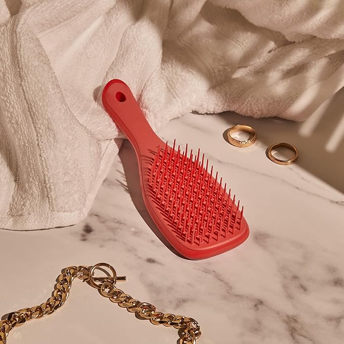 Tangle Teezer Ultimate Detangler Hairbrush, Eliminates Knots & Reduces Breakage, Mini Hair Brush for Travel, Small Hands & All Hair Types, Pink Punch