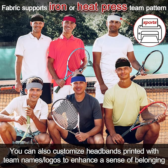 10 PCS Headbands for Women - Fashion Non Slip Cotton Headbands for Women and Men Perfect for Sports and Outdoor Activities in Summer,Including Running, Yoga, Cycling, Gym Workouts