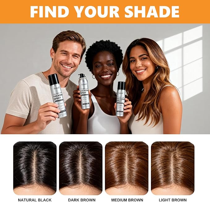Root Touch Up Hair Color Spray–4oz, Sweat-Resistant & Natural, Instant Gray Hair Cover Up, Temporary Root Concealer Hair Filler Dye Spray for Hairline, Scalp&Thinning–Natural Black–Women & Men