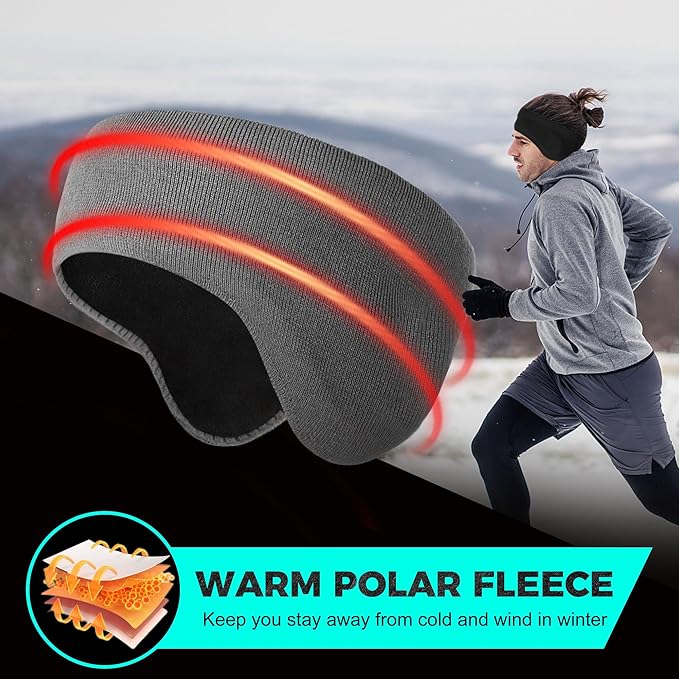 WTACTFUL Double-Layer Fleece Pro, Ear Warmers Muffs Cold Weather Winter Headband Ear Covers for Men Women Ski Running Cycling