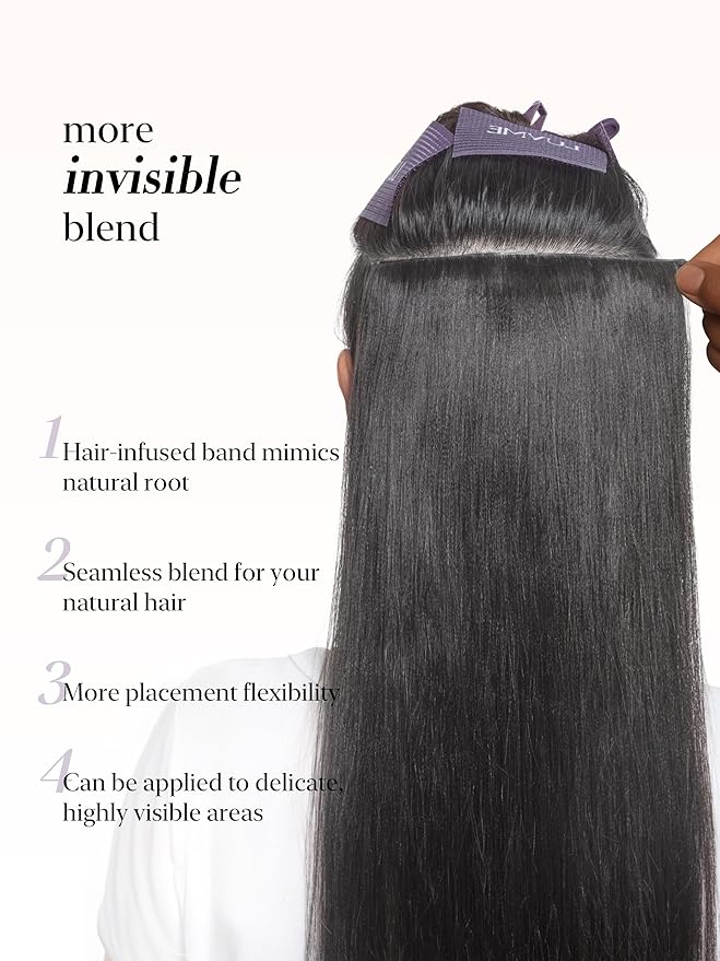 LUVME 0.59mm Zero Trace Invisible Clip in Hair Extensions, Yaki Straight 2 Pack 6 Pcs 100g 22 Inch, 100% Real Human Hair Clip Ins, Seamless Invisible Length for Office, Brunch & Nights Out