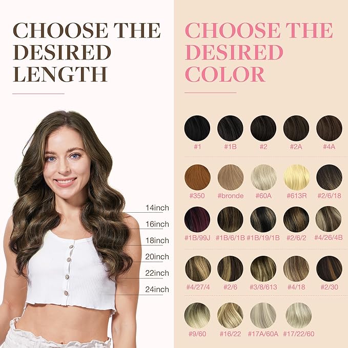 GOO GOO Tape in Hair Extensions Human Hair, 2C/4E/6C Brown Sugar Swirl Highlights, 18inch 50g 20pcs, Skin Weft Seamless Invisible, Silky Straight with Thick Ends, Remy Human Hair