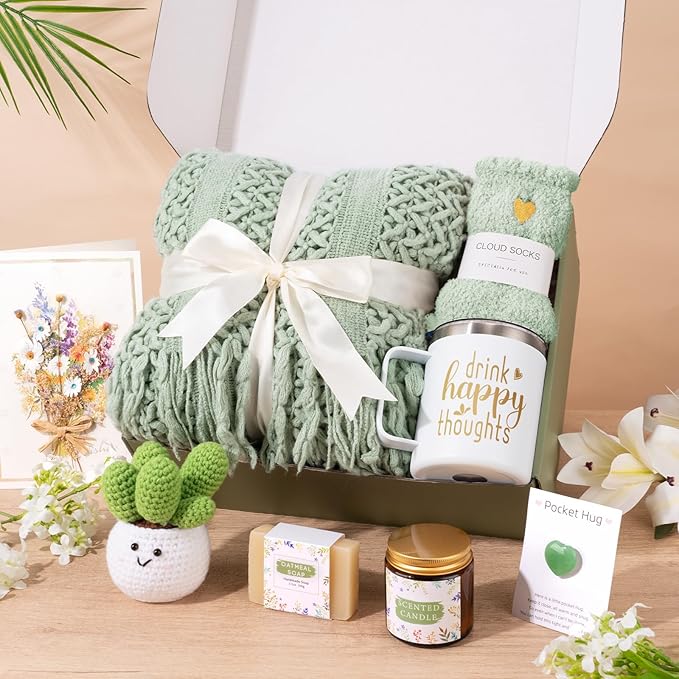 Self Care Gifts for Women Get Well Soon Gifts, Gift Baskets for Women, Inspirational Birthday Gifts for Woman, Sympathy Thinking of you, Spa Gifts Set Christmas Gifts for New Mom Friend Sister