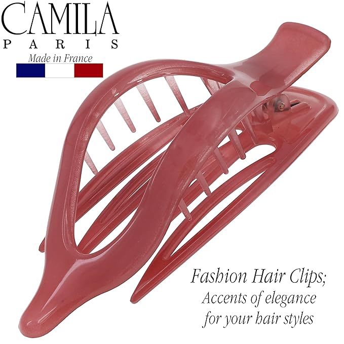 Camila Paris CP3232 French Hair Clips, Large Side Slide Hair Clips for Volume Hair, Strong Hold No Slip Grip, Girls Hair Claw Clips for Women, Durable Styling Girls Hair Accessories, Made In France