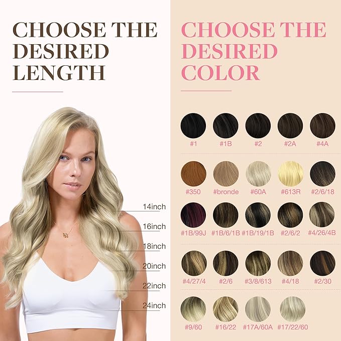 GOO GOO Tape in Hair Extensions Human Hair, 17A/60A Ash Blonde Highlighted Platinum Blonde, 18inch 50g 20pcs, Skin Weft Seamless Invisible, Silky Straight with Thick Ends, Remy Human Hair