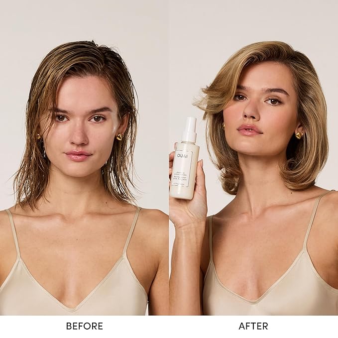OUAI Leave In Conditioner & Heat Protectant for Hair - Prep Hair for Styling or Use as Detangling Spray to Fight Frizz & Flyaways - No Parabens, Sulfates or Phthalates (4.7 oz)