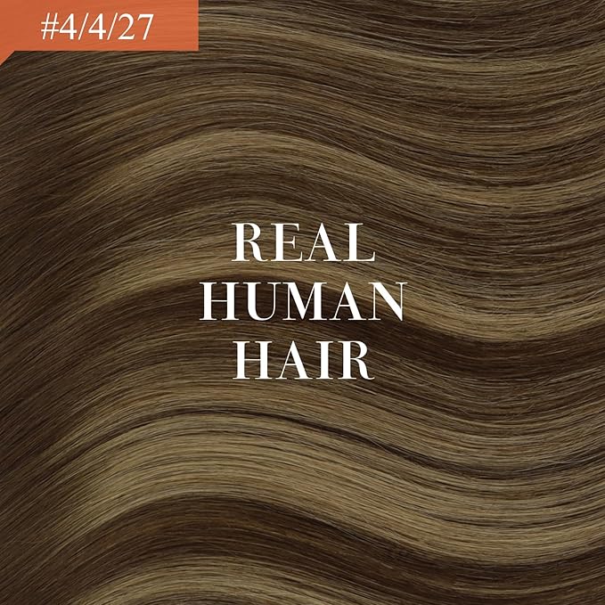 Ve Sunny Hair Extensions Ponytail Real Human Hair 80G Wrap Around Clip in Ponytail Hair Extensions Straight Extensions Human Hair for Women Medium Brown Balayage Ombre Caramel Blonde 14inch
