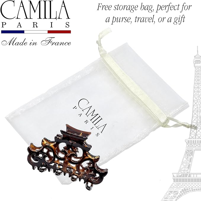 Camila Paris NV106 French Hair Clip for Women, Girls Hair Claw Clips Jaw Fashion Durable and Styling Hair Accessories for Women, Strong Hold No Slip Grip, Made in France