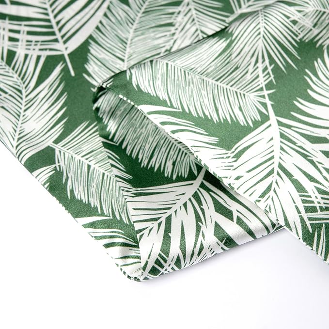 ZIMASILK 100% Pure Mulberry Silk Pillowcase for Hair and Skin Health,Both Sides 19 Momme Silk Floral Print,1pc(Queen 20''x30'',White Leaves)