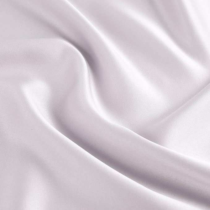 uxcell 2 Pack Silk Satin Pillowcase for Hair and Skin, Cool, Silky, Soft Breathable Pillow Cases Standard Size 20x26 Inch Sateen Pillowcase Lavender Gray with Envelope Closure