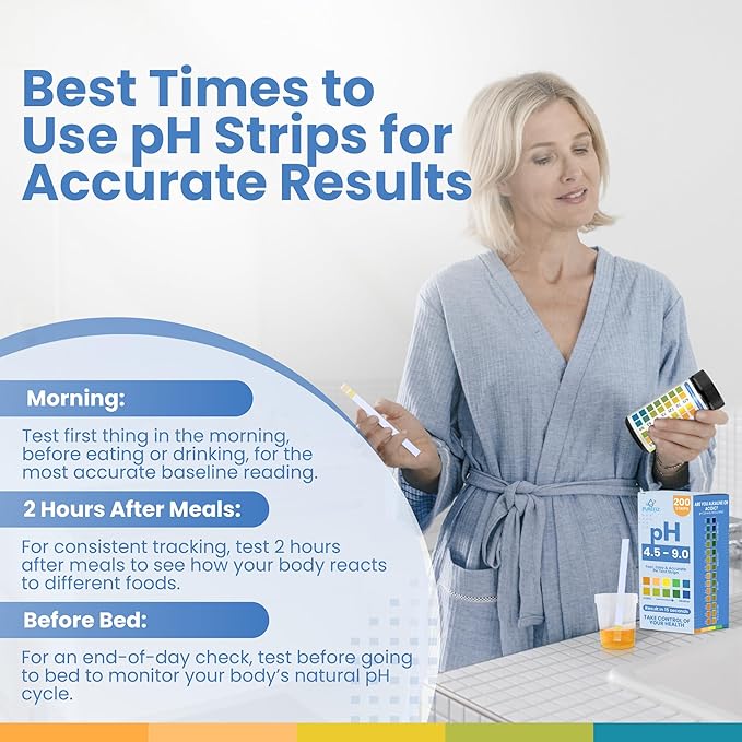 pH Test Strips for Urine & Saliva – 200 Easy-to-Use Strips for Fast, Accurate pH Testing at Home, Get Clear Acid-Alkaline Balance Results in Seconds, Perfect for Tracking Your Body's pH, 4.5-9.0 Range