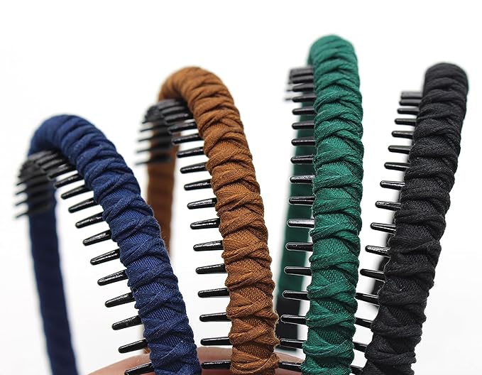 Women's Fashion Headbands Hair Accessories for Women Non-slip Braided hair bands Comfy tooth comb Hair Hoop (4 color)