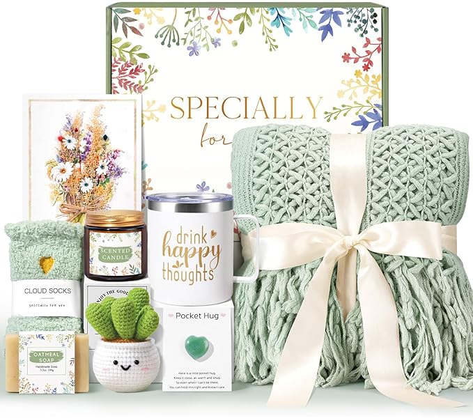Self Care Gifts for Women Get Well Soon Gifts, Gift Baskets for Women, Inspirational Birthday Gifts for Woman, Sympathy Thinking of you, Spa Gifts Set Christmas Gifts for New Mom Friend Sister