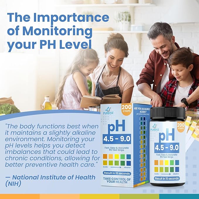 pH Test Strips for Urine & Saliva – 200 Easy-to-Use Strips for Fast, Accurate pH Testing at Home, Get Clear Acid-Alkaline Balance Results in Seconds, Perfect for Tracking Your Body's pH, 4.5-9.0 Range