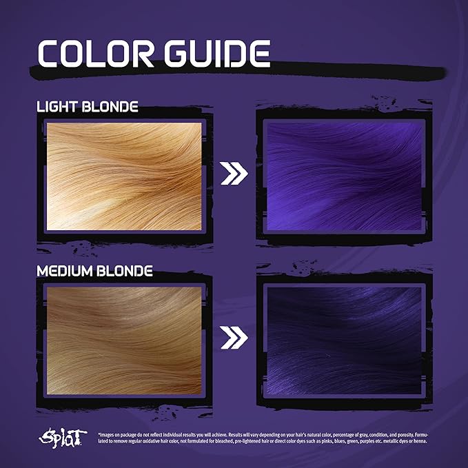 Splat Purple Desire Semi Permanent Hair Dye Kit with Bleach, 1 Application, Includes Purple Hair Dye, Oxide & Bleach Powder, Vegan & Cruelty Free Hair Color