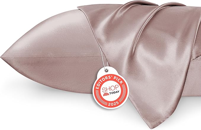 Bedsure King Size Satin Pillowcase Set of 2 - Dusty Rose Silky Pillow Cases for Hair and Skin with Envelope Closure, Similar to Silk Pillow Cases, Gifts for Women Men, 20x36 Inches, 2pcs