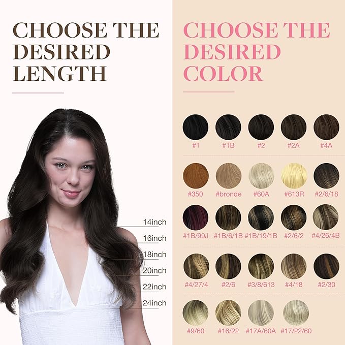 GOO GOO Tape in Hair Extensions Human Hair, 2 Dark Brown, 22inch 50g 20pcs, Thick Ends Straight Seamless, Invisible