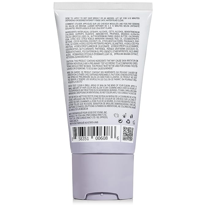 Good Dye Young Color Depositing Mask, DYEposit Color Depositing Conditioner, Toning Treatment, Tone & Enhance Color-Treated Hair - Semi Permanent Hair Dye, Vegan and Cruelty-Free (Platinum) 4 fl oz