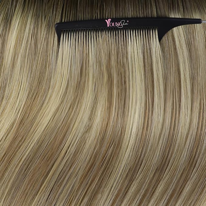 YoungSee Tape in Extensions Ombre Blonde Tape in Hair Extensions Ash Blonde Balayage Platinum Blonde Tapein Hair Extension Real Human Hair 12 Inch 30g Balayage Tape-on Hair Extension 20pcs