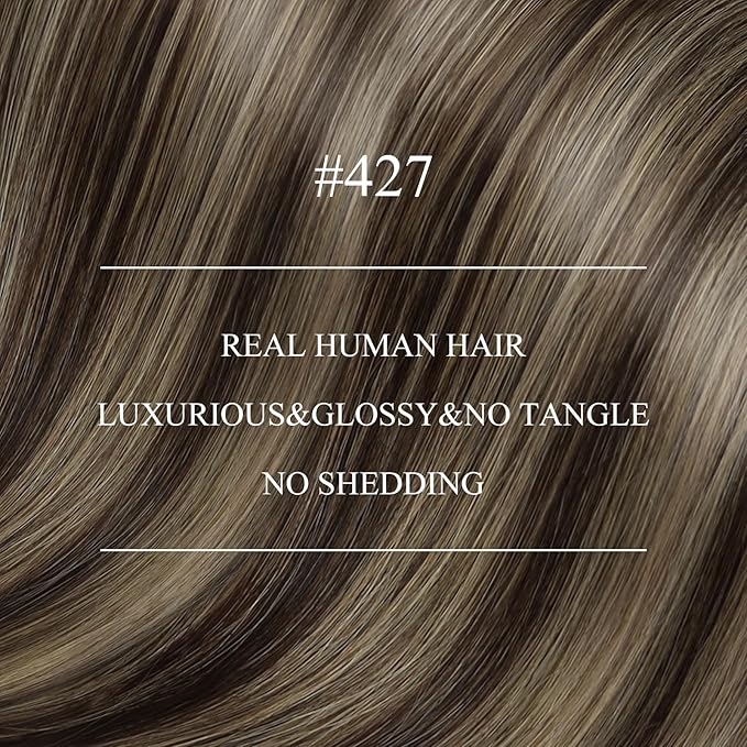 YoungSee Invisible Nano Rings Hair Extensions Dark Brown with Caramel Blonde Pre Bonded Nano Human Hair Extensions Highlight Brown Human Hair Nano Extension Silky Straight 16inch 50grams 50strands