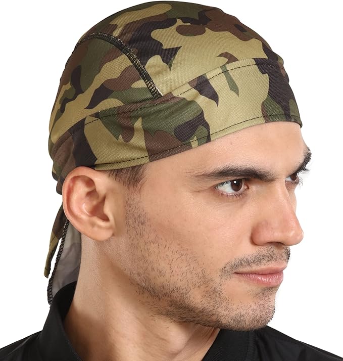 Cooling Helmet Liners - Do Rag Skull Caps for Men - Cooling Head Wraps, Hard Hat Liner - Motorcycle Pirate Bandana