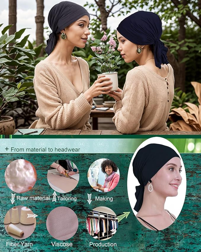 osvyo Chemo Headscarf for Women Hair Loss - Cancer Slip On Headwear Turbans Sealed Packaging
