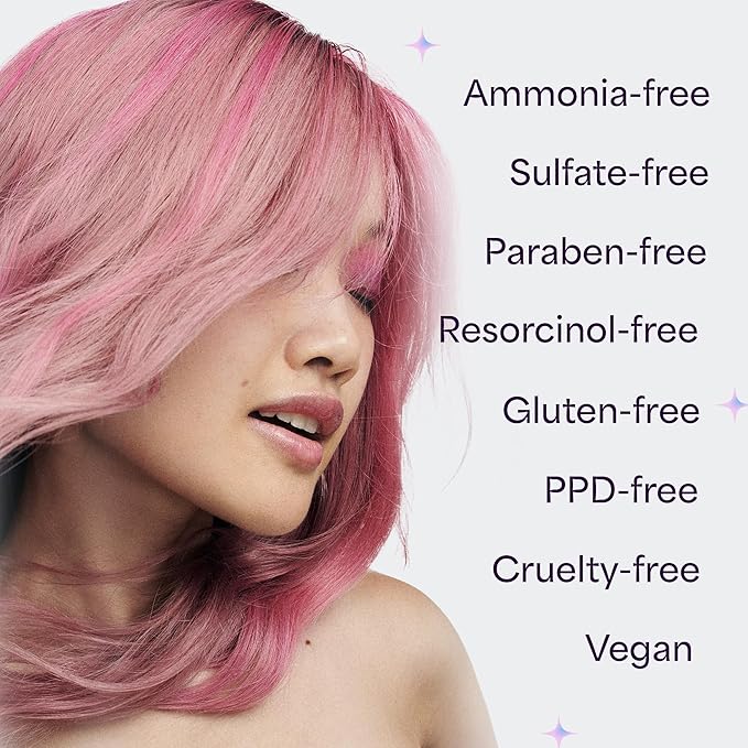 Hally Hair Color Cloud Hair Dye (Pink) - Demi-Permanent Foam Hair Color for Women & Men - Mess-Free & Long-Lasting Hair Dye Kit, Hair Coloring Products Wash Out in 4-6 Weeks, Vegan
