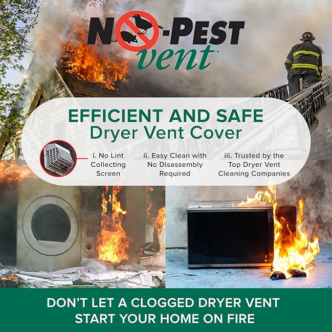 NO-PEST VENT, Exclusive Dual Door Dryer Vent Cover Outdoor 4 inch or Bathroom fan, Made in USA w Highest UV Resistant Plastic in any Outdoor Vent Cover (Woodstock Brown, 4 inch With 12" Duct Tube)