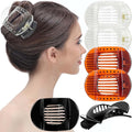 RC ROCHE 6 Pcs Flat Claw Hair Clips for Women Thick Hair French Round Duckbill Square Secure Strong Hold Grip Clamps Barrettes Curved No Slip No Crease Styling Cute Jumbo XL, Large Clear Brown & Black