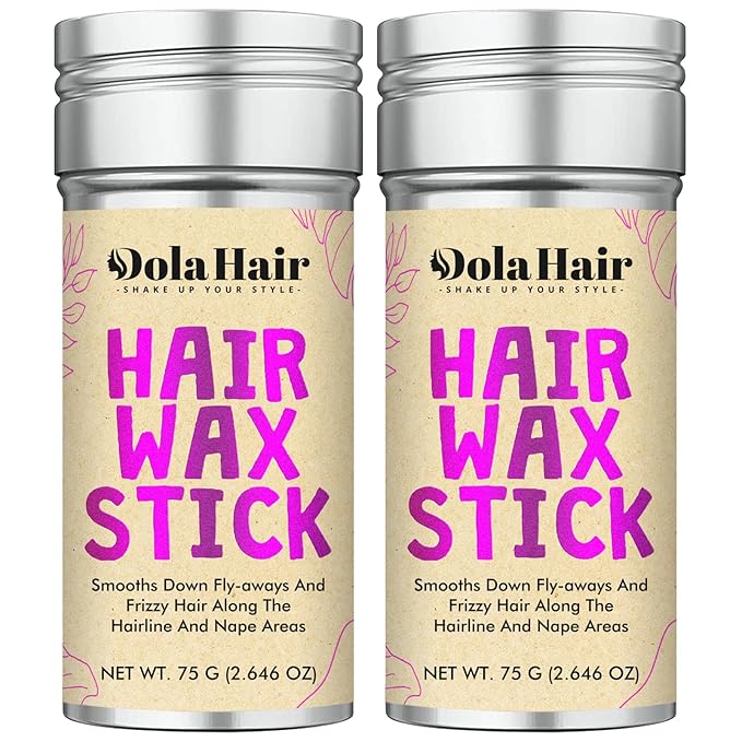 Dolahair Hair Wax Stick for Flyaways, Smoothing, and Slick Back - Hair Pomade for Women and Kids (2 Pack)